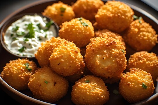 mysore bonda (mysore bajji) on a plate
