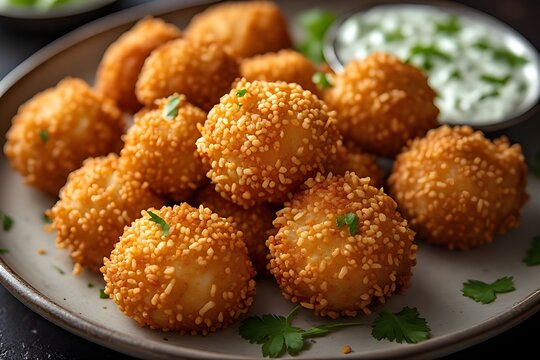 mysore bonda (mysore bajji) on a plate
