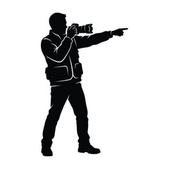 Security Officer Pointing With Handheld Device © designermannan