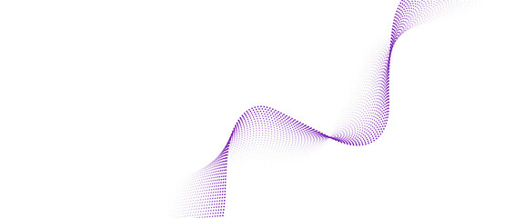 Fototapeta premium Purple dotted wave abstract pattern on white background