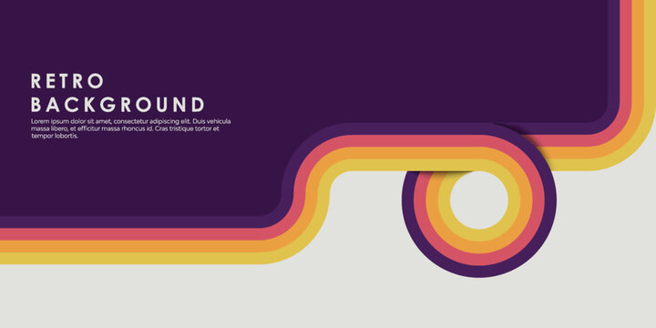Retro vintage 70s style stripes background poster lines. shapes vector design graphic 1970s retro background. abstract stylish 70s era line frame illustration