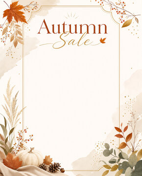 秋のセール縦フレーム　
Autumn Sale Vertical Frame