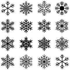 Obraz premium Winter Snowflake Icon Collection vector image