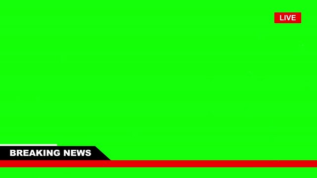 Breakingnews broadcast overlay on green screen background