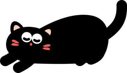 Cute Black Cat Kawaii Character Clipart Collection © dnhita