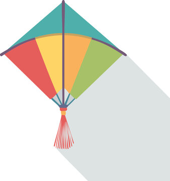 Korean traditional shield kite bangpaeyeon isolated on transparent background flat vector illustration