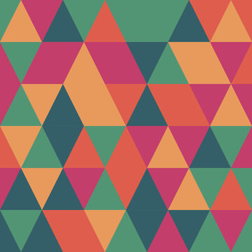 Seamless geometric triangle geometric pattern, red vector print for apparel, packaging and social media backgrounds