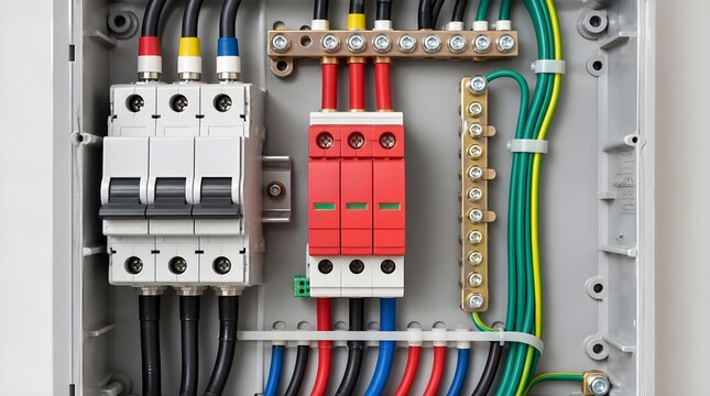 Surge Protection Installation Model With Main Protective Device For Electrical Safety And Power Systems Training