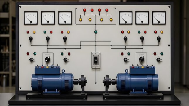 Generator Synchronization Training Board With Two Miniature Units For Electrical Power Systems Education And Practice