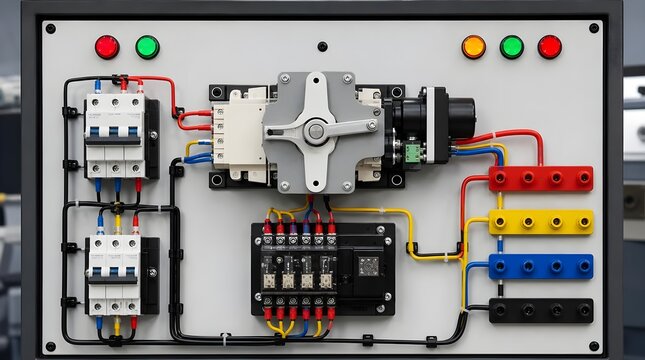 Automatic Transfer Switch Trainer With Dual Power Inputs For Backup Electrical Systems Education And Practice