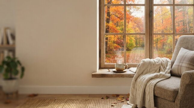 Cozy living room corner with green sofa and natural light