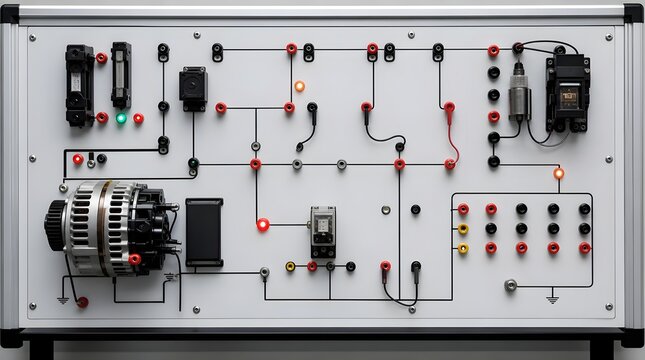 Fault Simulation Board With Removable Jumpers Open Terminals And Warning Indicators For Electrical Troubleshooting Training