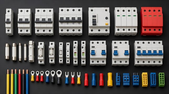 Electrical Protection Showcase With Breakers Fuses And Surge Devices For Safety Training And Installation Education
