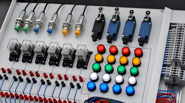 Industrial Sensor Training Board With Proximity Sensors And Limit Switches For Electrical Automation Education Sessions