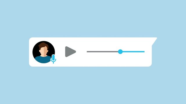 Audio message sent, Playing record voice message 2d Animation with Alpha Matte