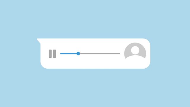 Audio social network playing, Playing record voice message 2d Animation with Alpha Matte