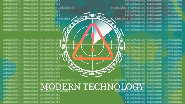 Digital Cyber Security Warning Interface with Radar Scan. 4k video animation.bangla blo
