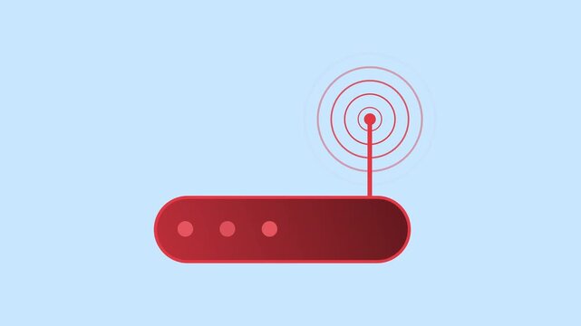 Internet connection service wireless router, Wi-Fi signal for apps and websites 2d animation with alpha matte