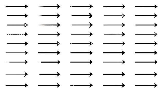 Assorted styles of black directional arrow icons with direction pointers graphics collection navigation indicator pointing isolated