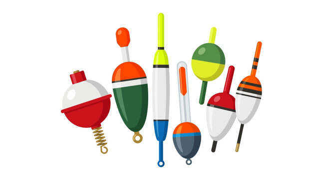 Large collection of colorful fishing floats and bobbers for various angling techniques