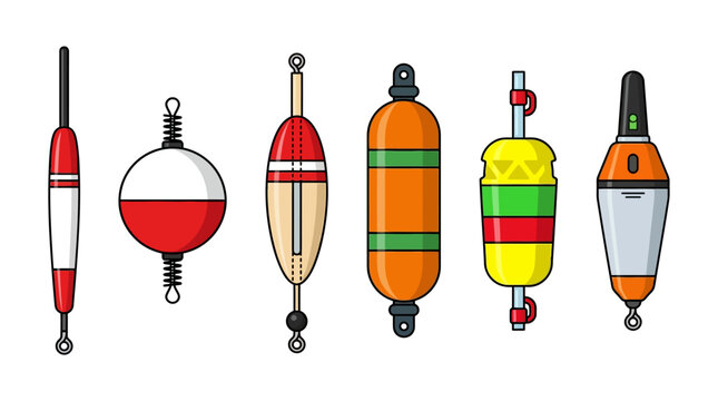 Collection of Various Fishing Floats and Bobbers for Angling Equipment