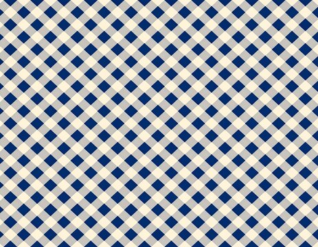 Navy blue and grey diagonal gingham check pattern