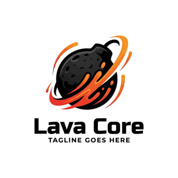 Exploding lava core logo for energy and power.