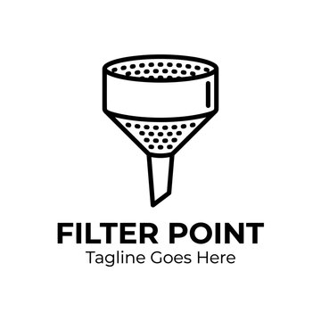 Filter Point industrial funnel logo icon.