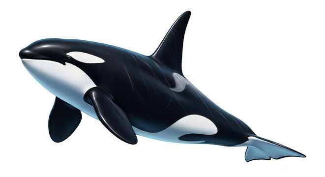 Killer whale orca isolated on white background