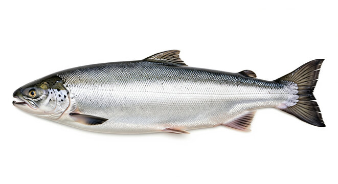 Silver or Coho Salmon isolated on a white background