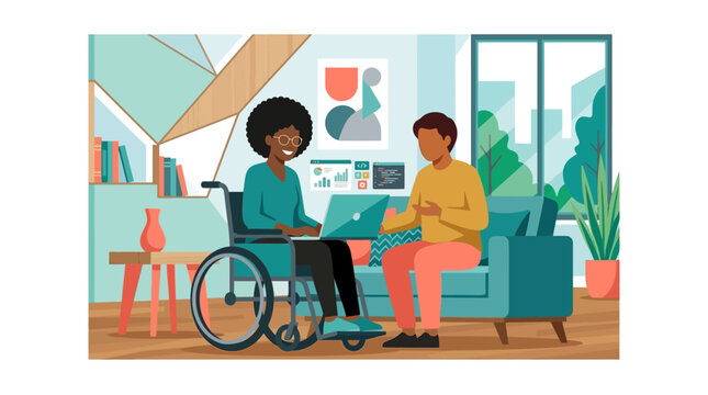 Diverse group of children and teacher in an inclusive classroom setting for accessible education