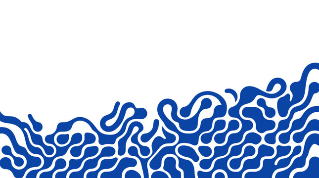 Abstract Blue Reaction Diffusion Fluid Pattern on White Background