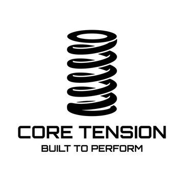 Industrial spring coil logo symbolizing mechanical energy.