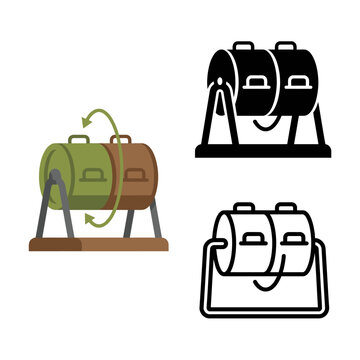 Three variations of oil barrel icons in different colors and styles on white background  industrial equipment symbols