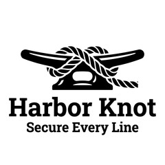 Maritime boat cleat rope knot logo. © HK