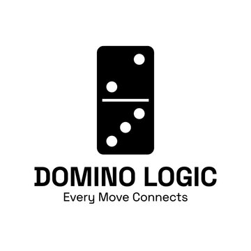 Minimalist domino tile game piece vector icon.
