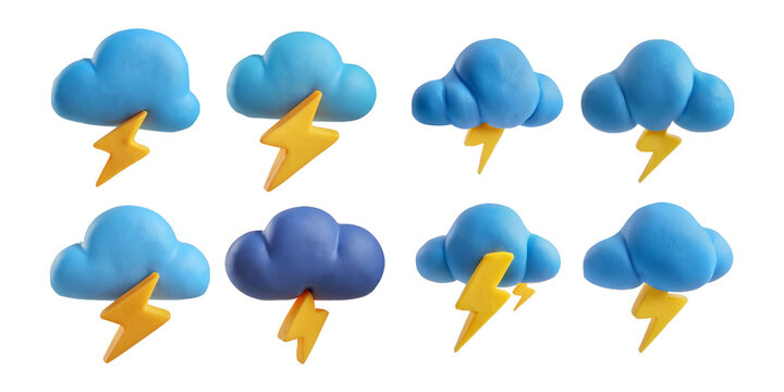 3D. Weather. Clouds.Lightning.