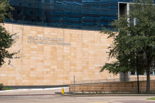 Houston, TX,  USA - March 9, 2022: The sign of Dagmar Dow Dunn Innovators in Translational Research on the building at Texas Medical Center in Houston. 