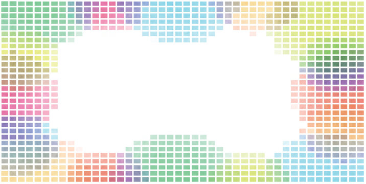 Colorful Abstract Watercolor Mosaic Square Frame Design