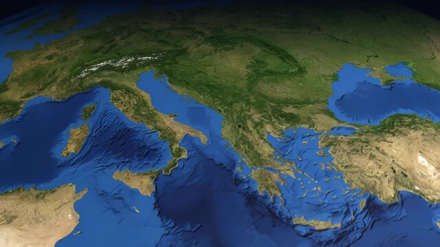 Animated Flight Path Map from Rome Italy to Melbourne Australia