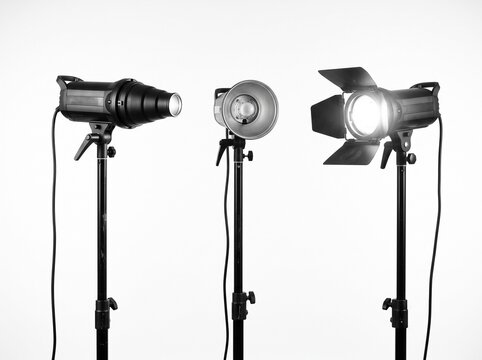 Professional Photography Studio Lighting Equipment Set with Snoot and Barn Doors