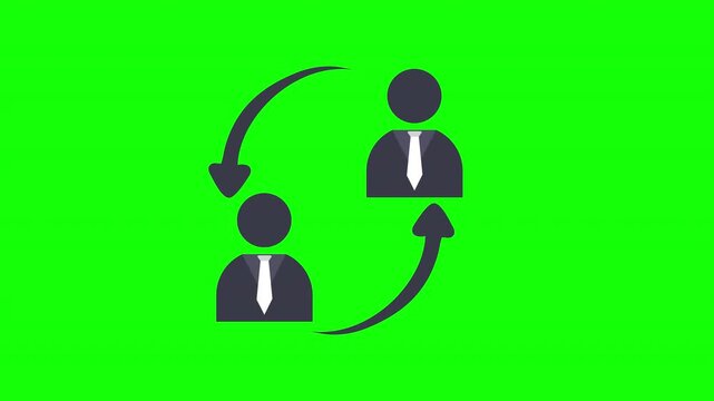Business Team Member Exchange and Workflow Transfer Concept Animation Icon