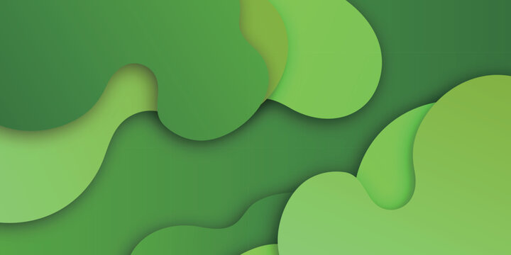 Abstract Green Fluid Shapes Graphic Background