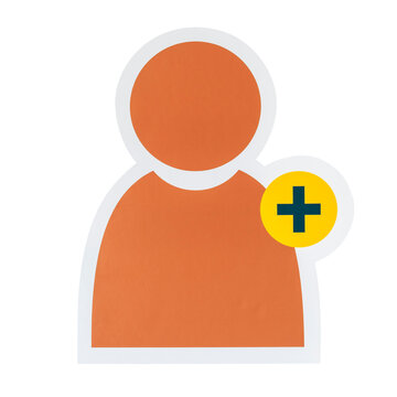 PNG Add friend social media icon sticker transparent background