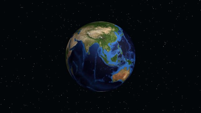 Earth Zoom Animation to Lilongwe Malawi with Longitude and Latitude Coordinates