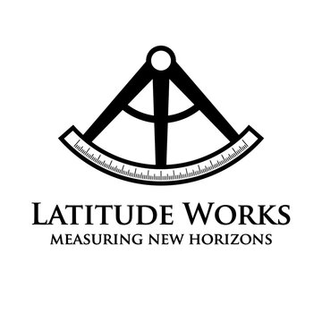 Professional sextant navigational instrument logo for marine or engineering use.