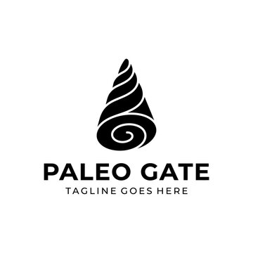 Stylized spiral shell logo design with Paleo Gate text.