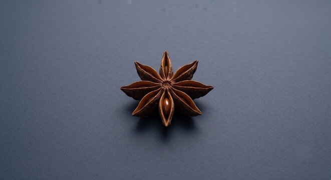 Single whole star anise pod minimal beverage ingredient stock