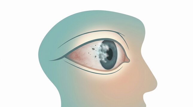 Illustration of eye irritation and corneal inflammation