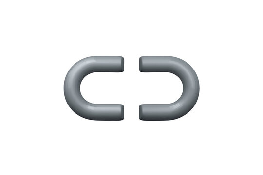 Silver broken chain link icon